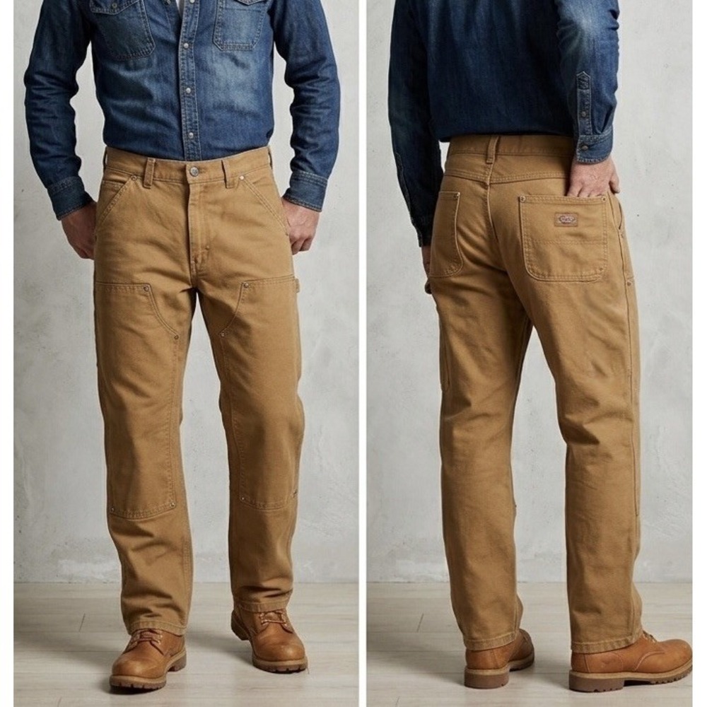 Dickies Double Knee Carpenter Pants 30x31 Brown Duck Canvas Work Dungaree DUR02